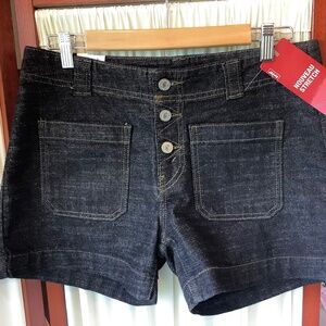 Levi's Womens Y2K VTG Denim Shorts Black Stonewash Button Fly Boho Size 10P